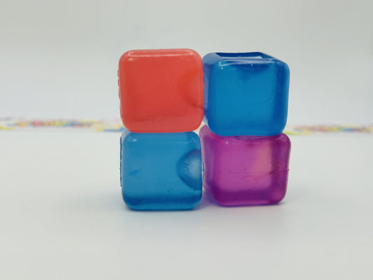 Ice Cube Squishies 4 Pack Sensory Fidget Toy Jelly Squishy Cubes Stress Relief