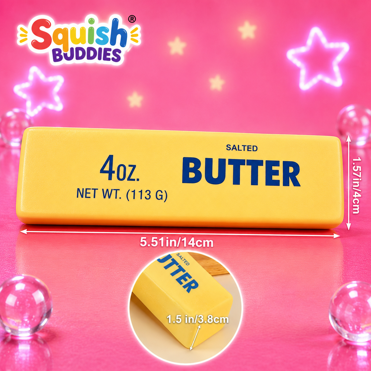 Butter Stick Squishy Toy – Realistic Stress Ball Squeeze Fidget Sensory Toy Soft Stretchy