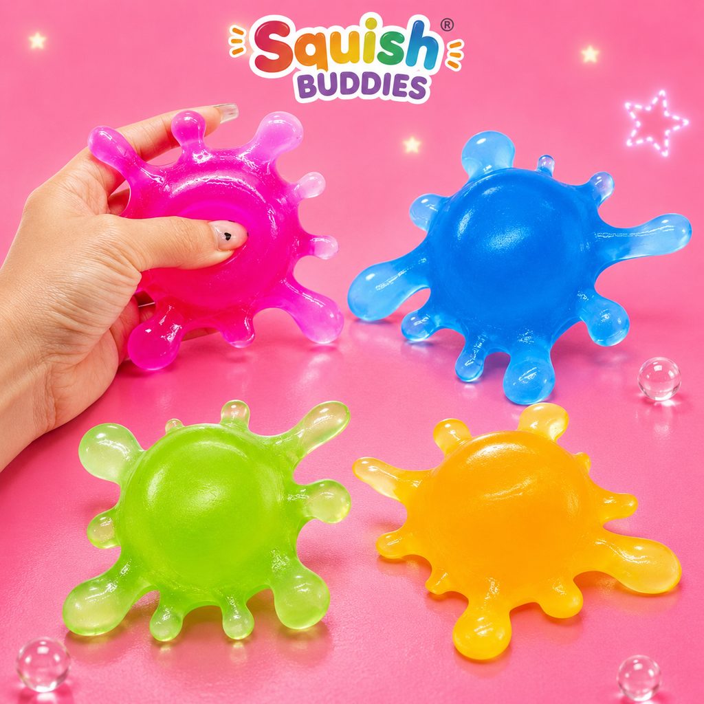 Splatter Ball Squishy Toy – Gel Filled Splat Stress Ball Fidget Sensory Toy (Random Colour)