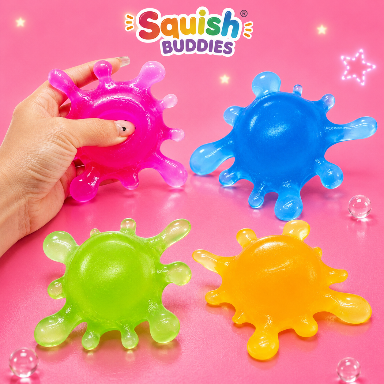 Splatter Ball Squishy Toy – Gel Filled Splat Stress Ball Fidget Sensory Toy (Random Colour)