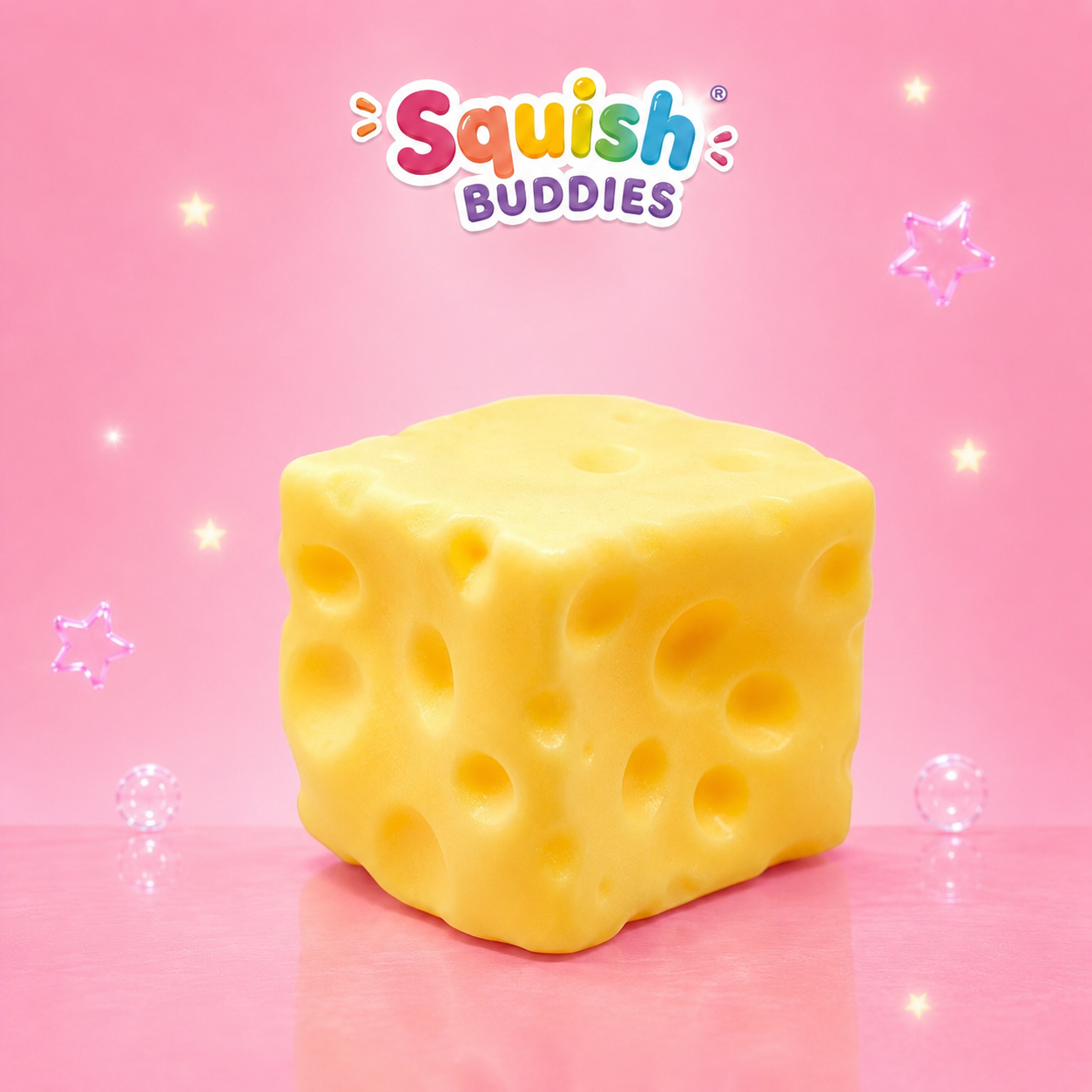 Viral Cheese Squishy Sensory Fidget Toy | Slow Rise Stress Relief Squish Cube