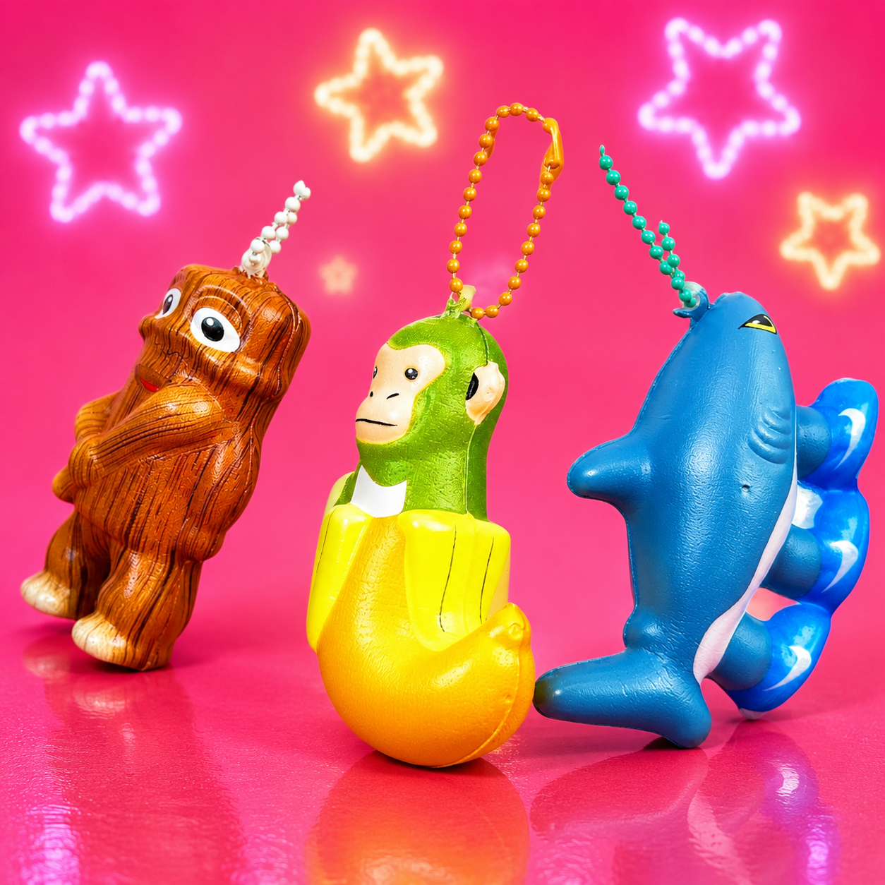 Brain Rot Squishy Keychain Toy – Funny Character Foam Squeeze Fidget Sensory Clip (Mystery Style)