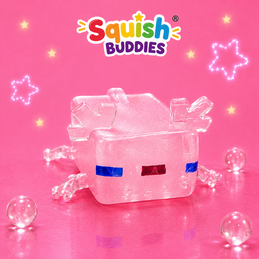 Minecraft Style Axolotl Squishy Sensory Fidget Toy Stretchy Maltose Squish