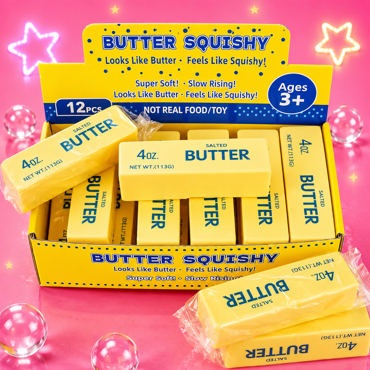 Butter Stick Squishy Toy – Realistic Stress Ball Squeeze Fidget Sensory Toy Soft Stretchy