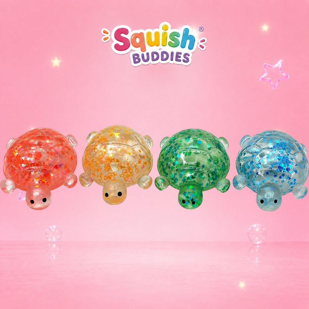 Glitter Sugar Turtle Slow Rise Squishy | Stretchy Sparkle Sensory Fidget Toy