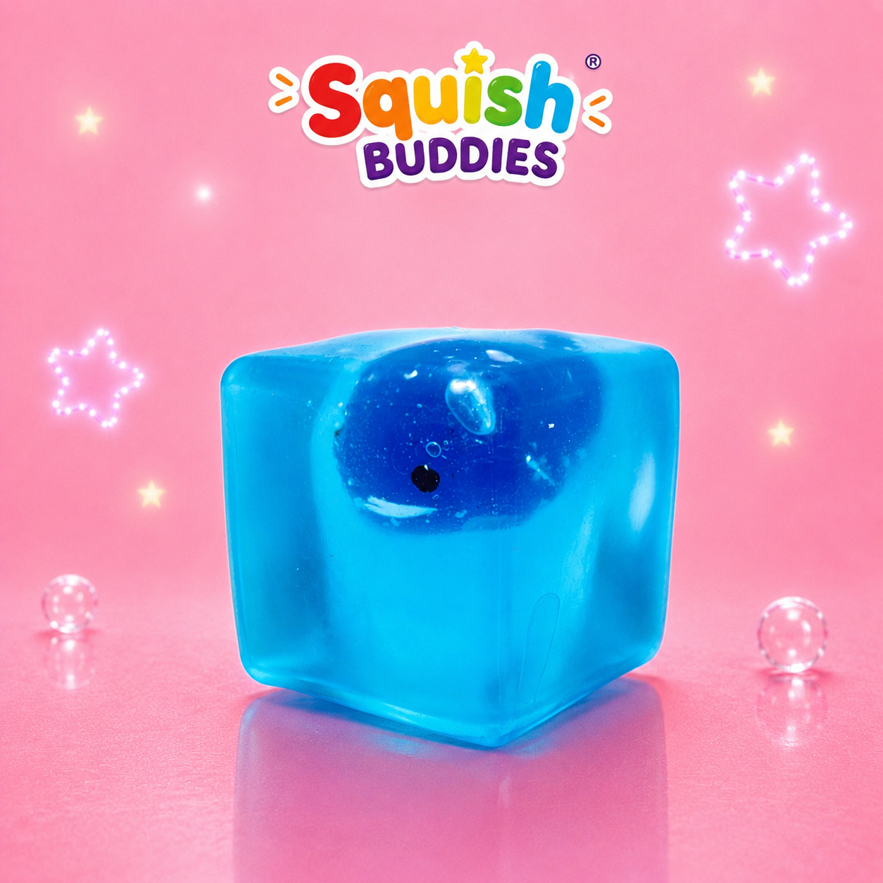 Glow In The Dark Whale Cube Squishy Sensory Fidget Toy Maltose Filled