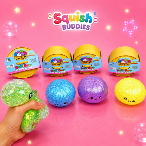 Glitter Squishy Dumpling Toy – Sugar Gel Stress Ball Bao Bun Sensory Squish (Mystery Colour + Rare Gold)
