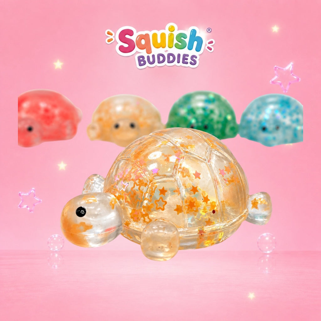Glitter Sugar Turtle Slow Rise Squishy | Stretchy Sparkle Sensory Fidget Toy