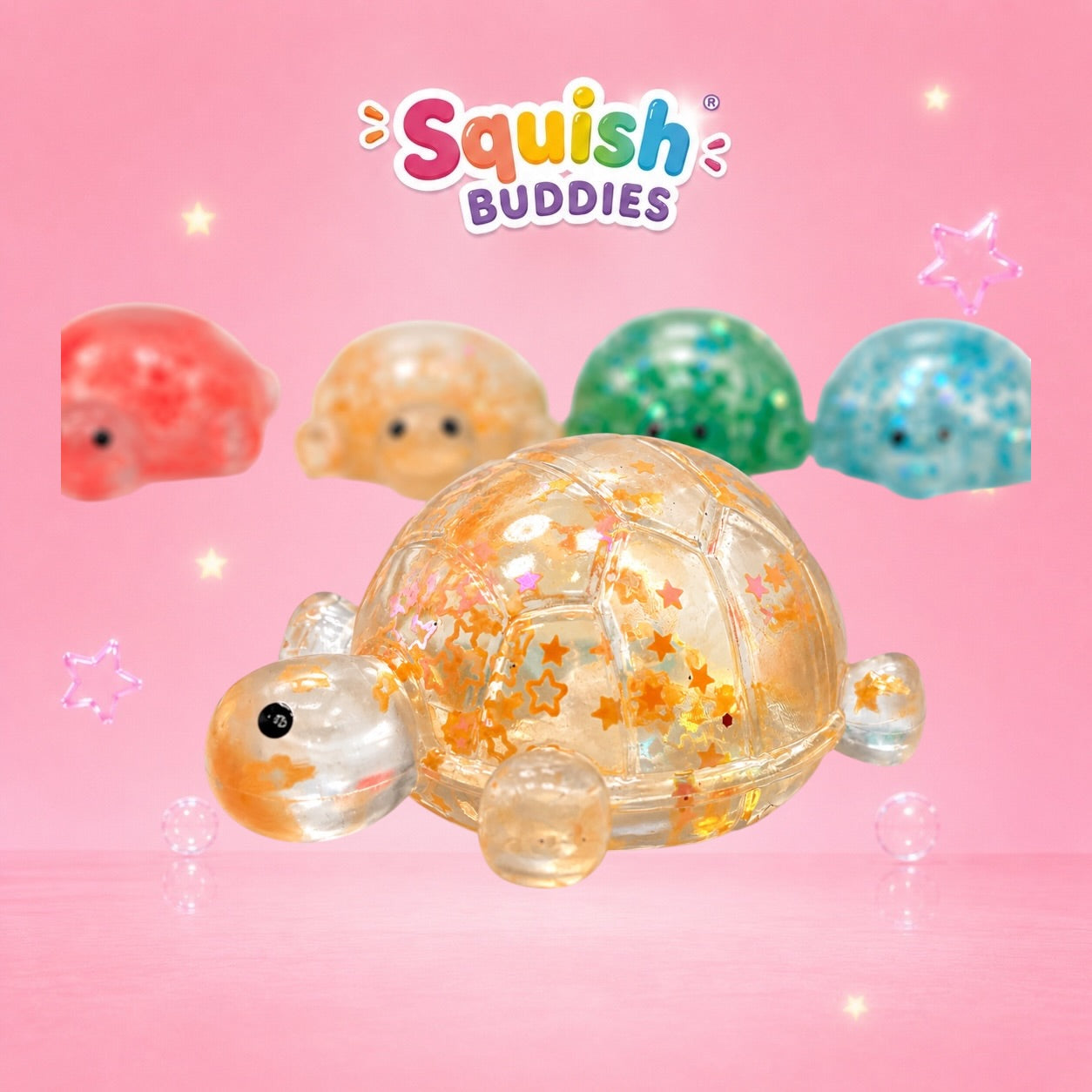 Glitter Sugar Turtle Slow Rise Squishy | Stretchy Sparkle Sensory Fidget Toy
