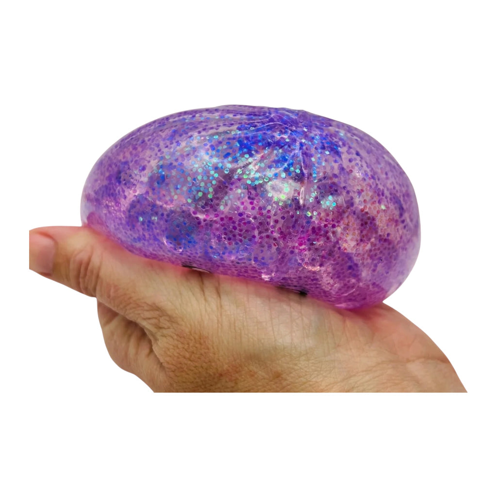 Glitter Squishy Dumpling Toy – Sugar Gel Stress Ball Bao Bun Sensory Squish (Mystery Colour + Rare Gold)