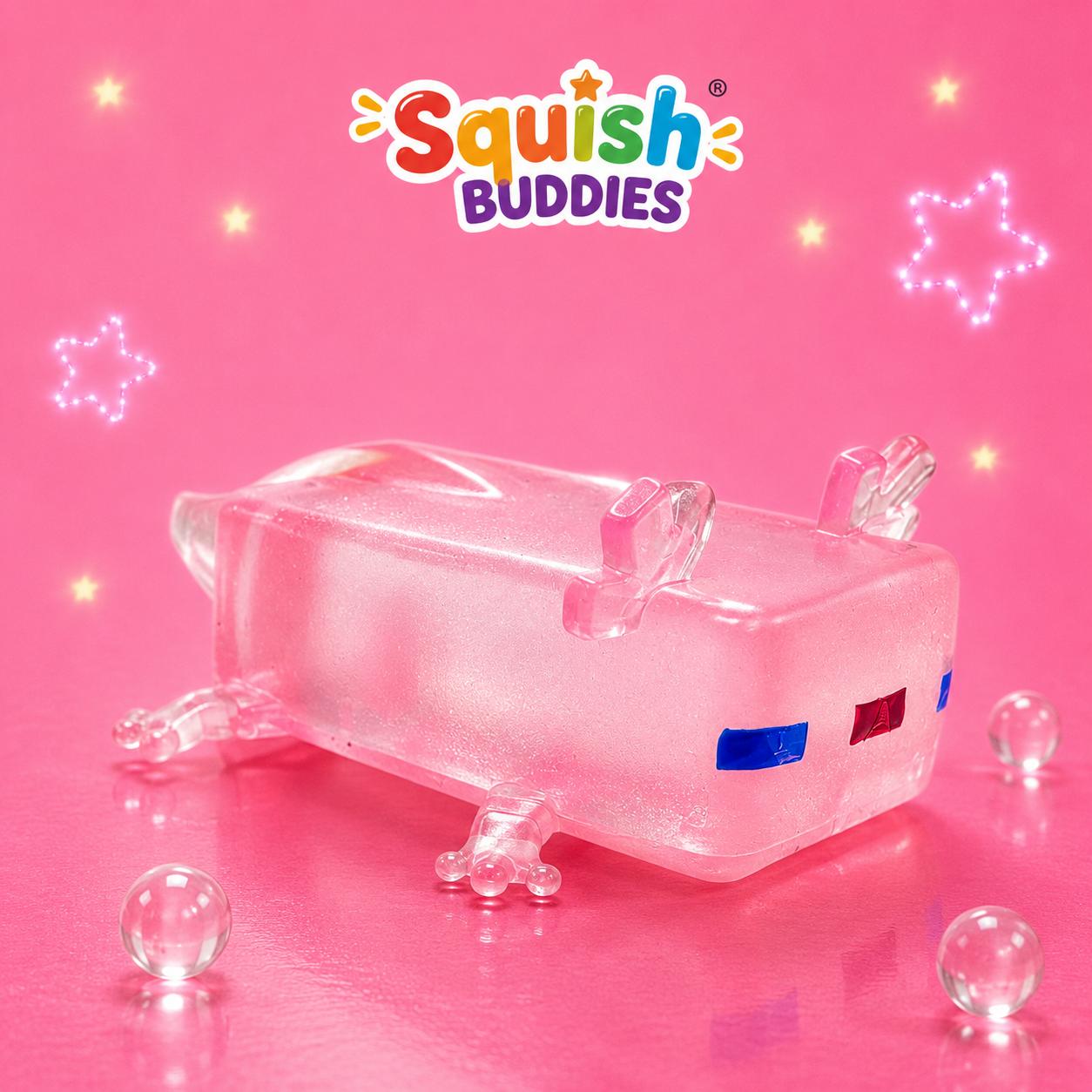 Minecraft Style Axolotl Squishy Sensory Fidget Toy Stretchy Maltose Squish
