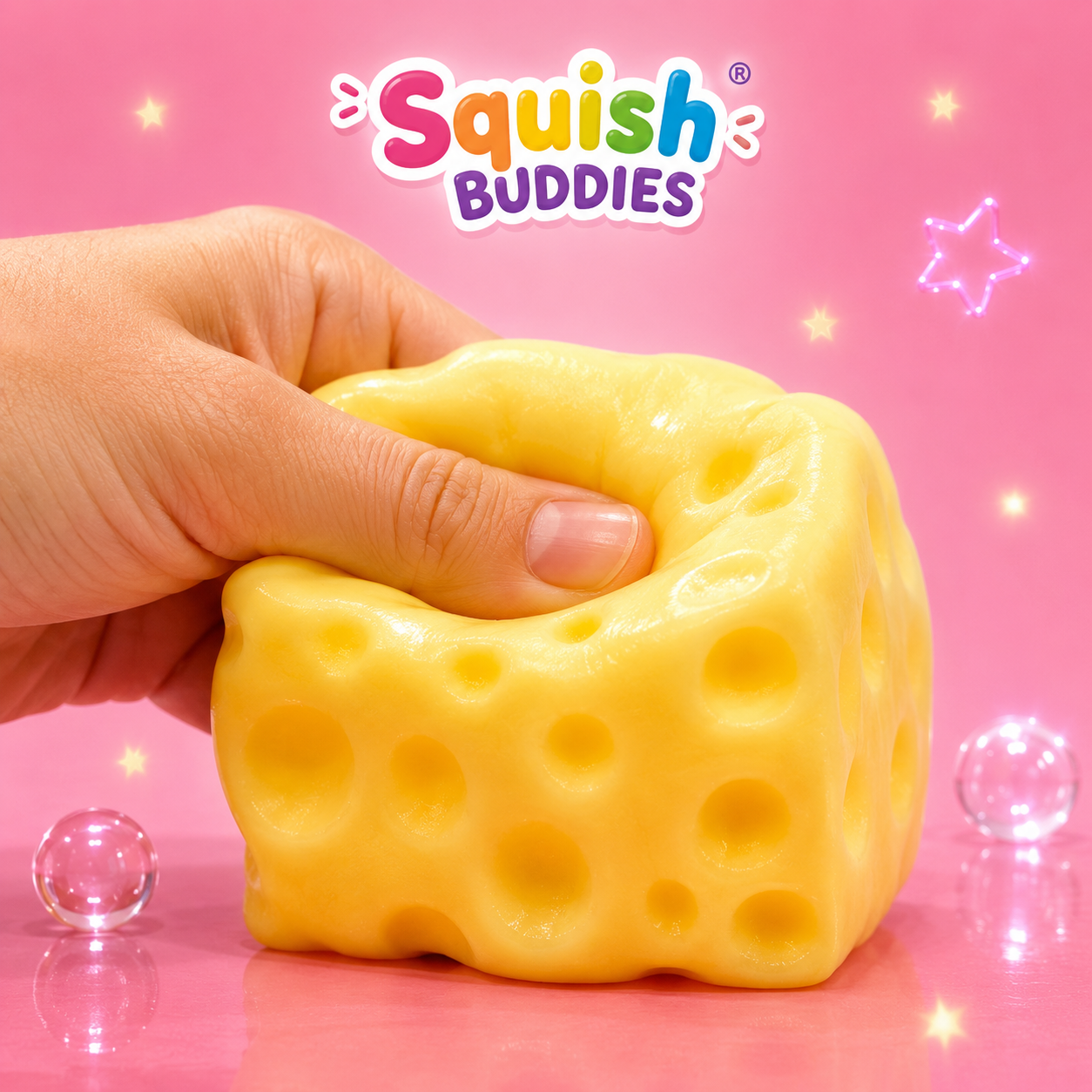 Viral Cheese Squishy Sensory Fidget Toy | Slow Rise Stress Relief Squish Cube
