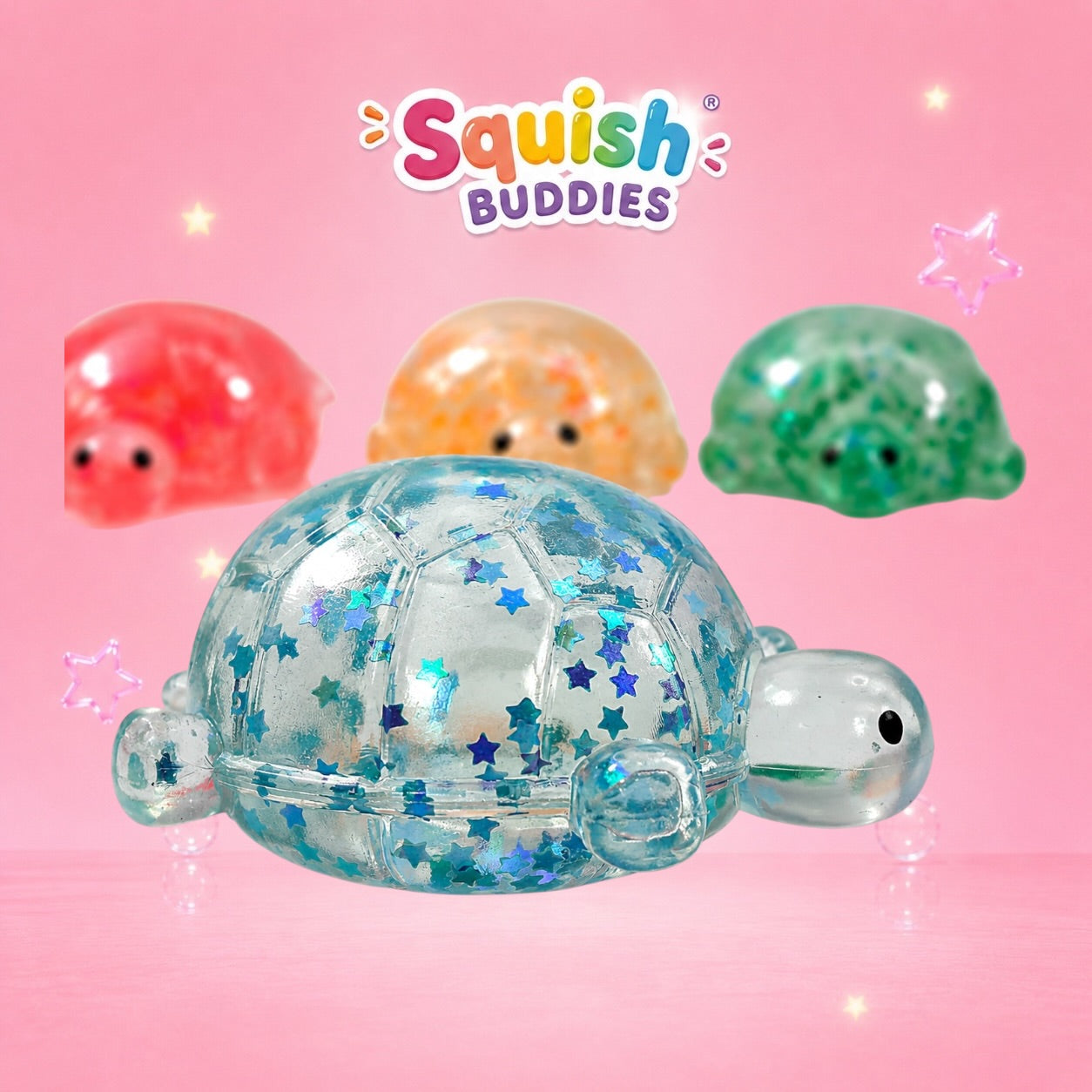 Glitter Sugar Turtle Slow Rise Squishy | Stretchy Sparkle Sensory Fidget Toy