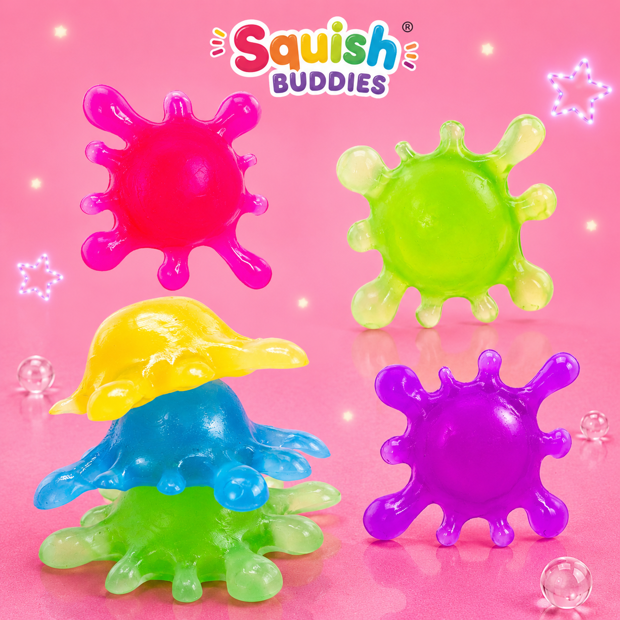 Splatter Ball Squishy Toy – Gel Filled Splat Stress Ball Fidget Sensory Toy (Random Colour)