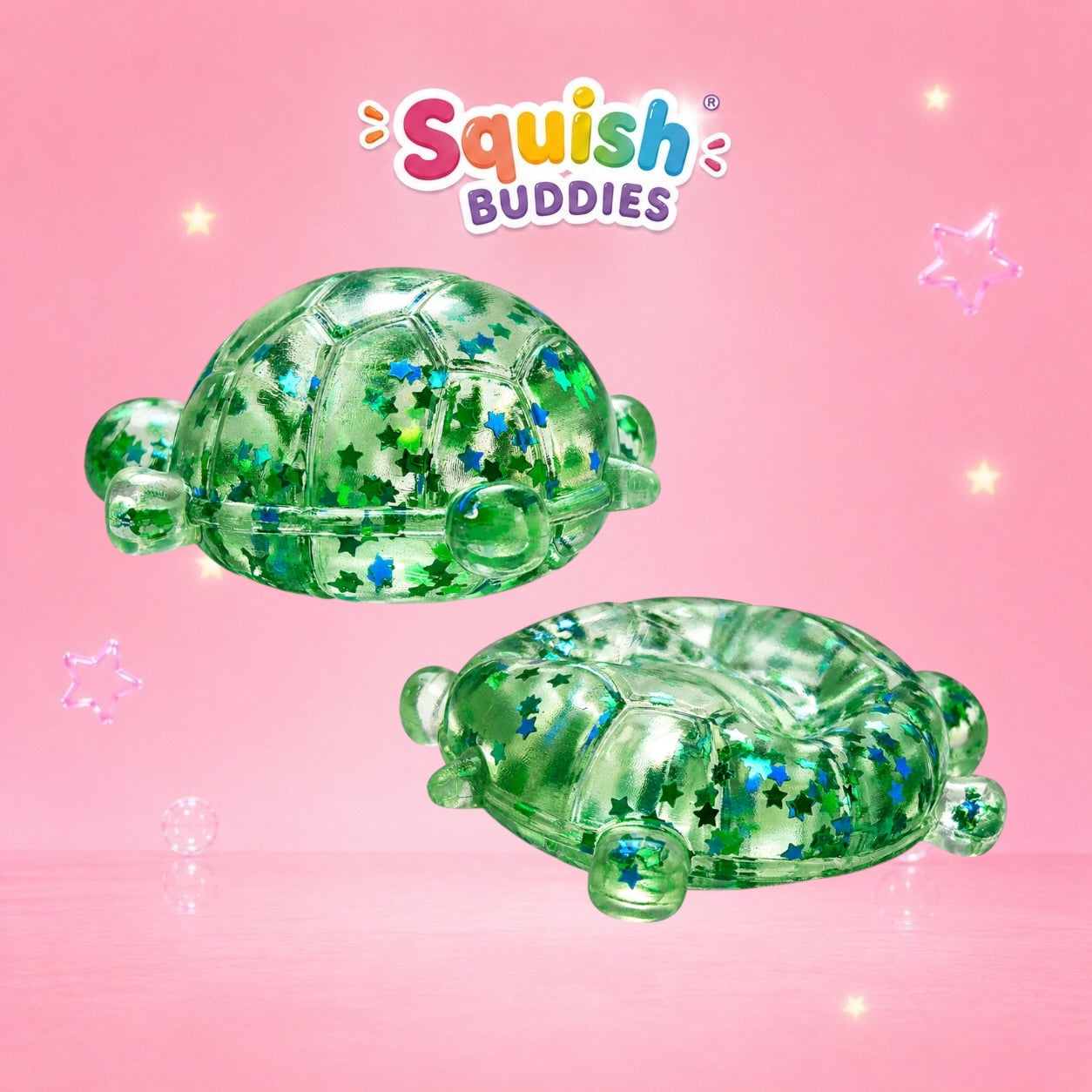 Glitter Sugar Turtle Slow Rise Squishy | Stretchy Sparkle Sensory Fidget Toy