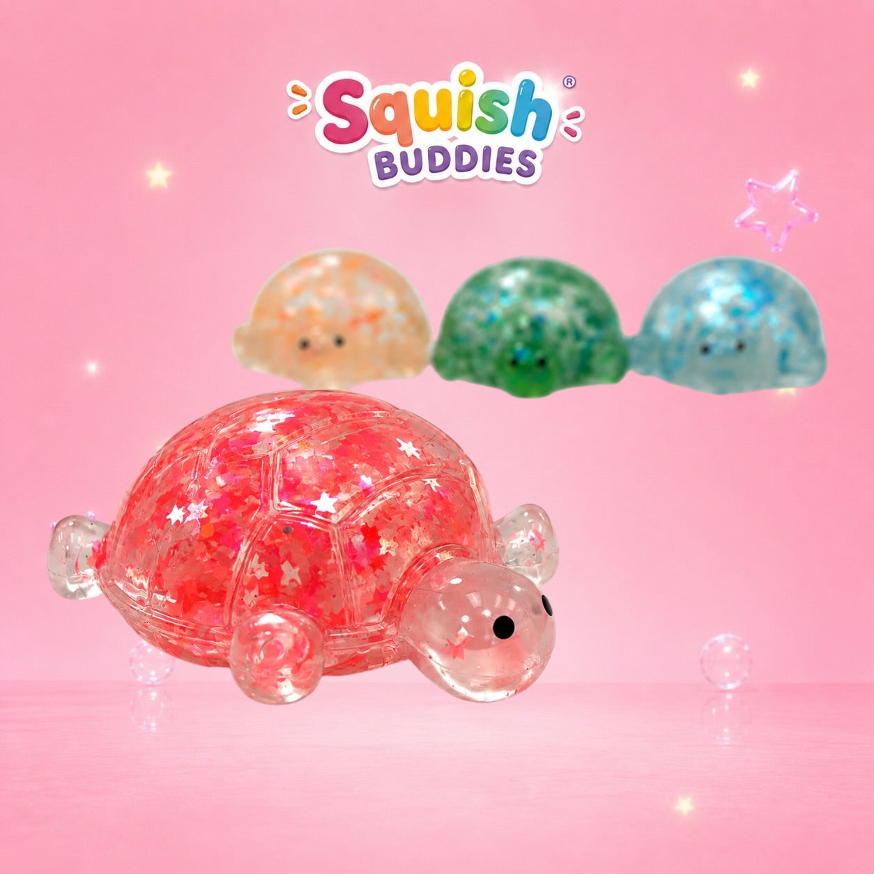 Glitter Sugar Turtle Slow Rise Squishy | Stretchy Sparkle Sensory Fidget Toy