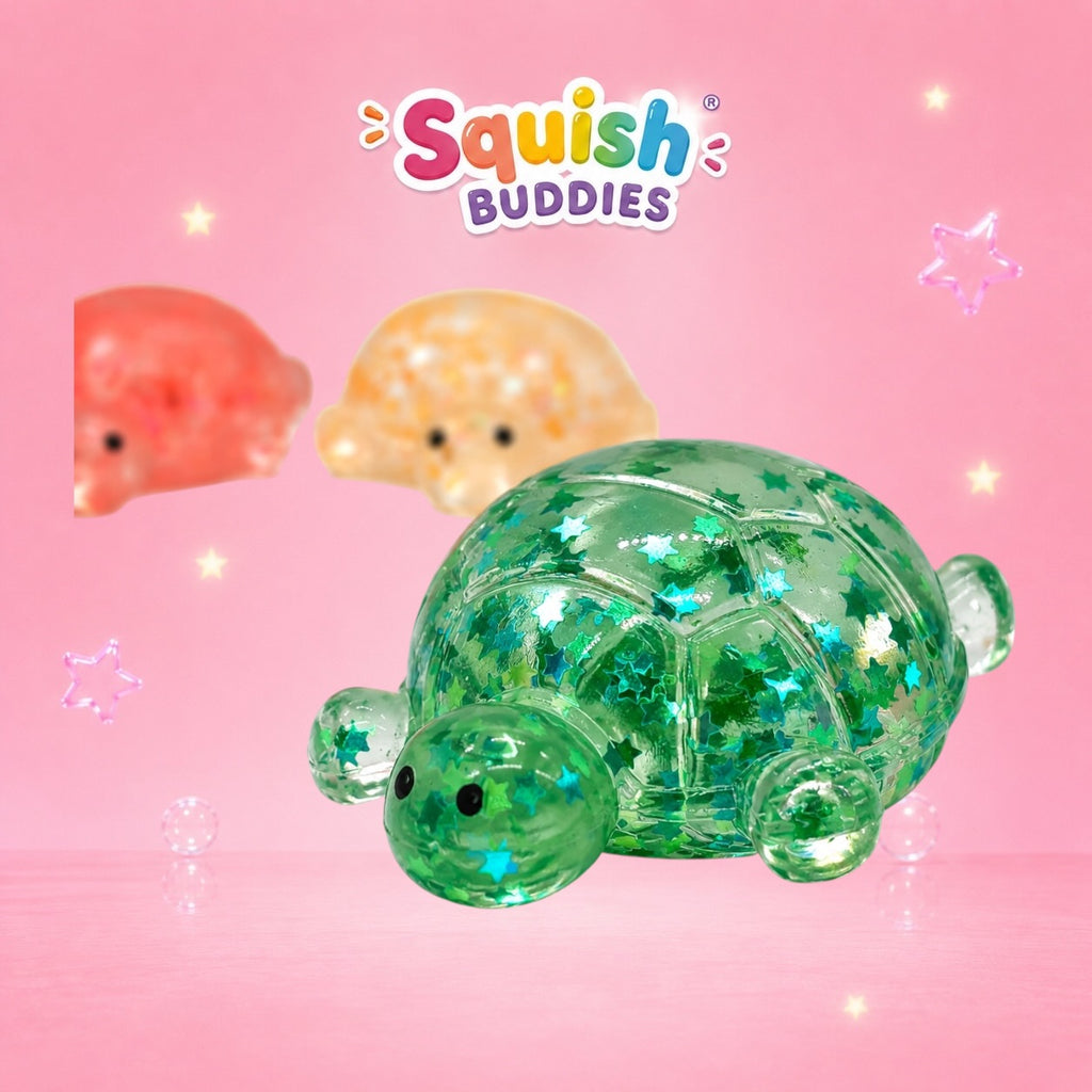 Glitter Sugar Turtle Slow Rise Squishy | Stretchy Sparkle Sensory Fidget Toy