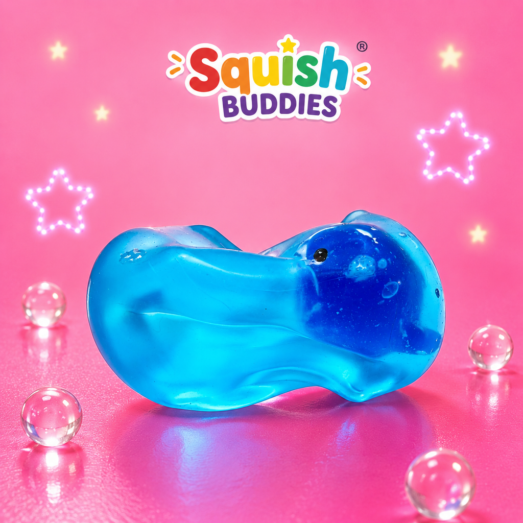 Glow In The Dark Whale Cube Squishy Sensory Fidget Toy Maltose Filled
