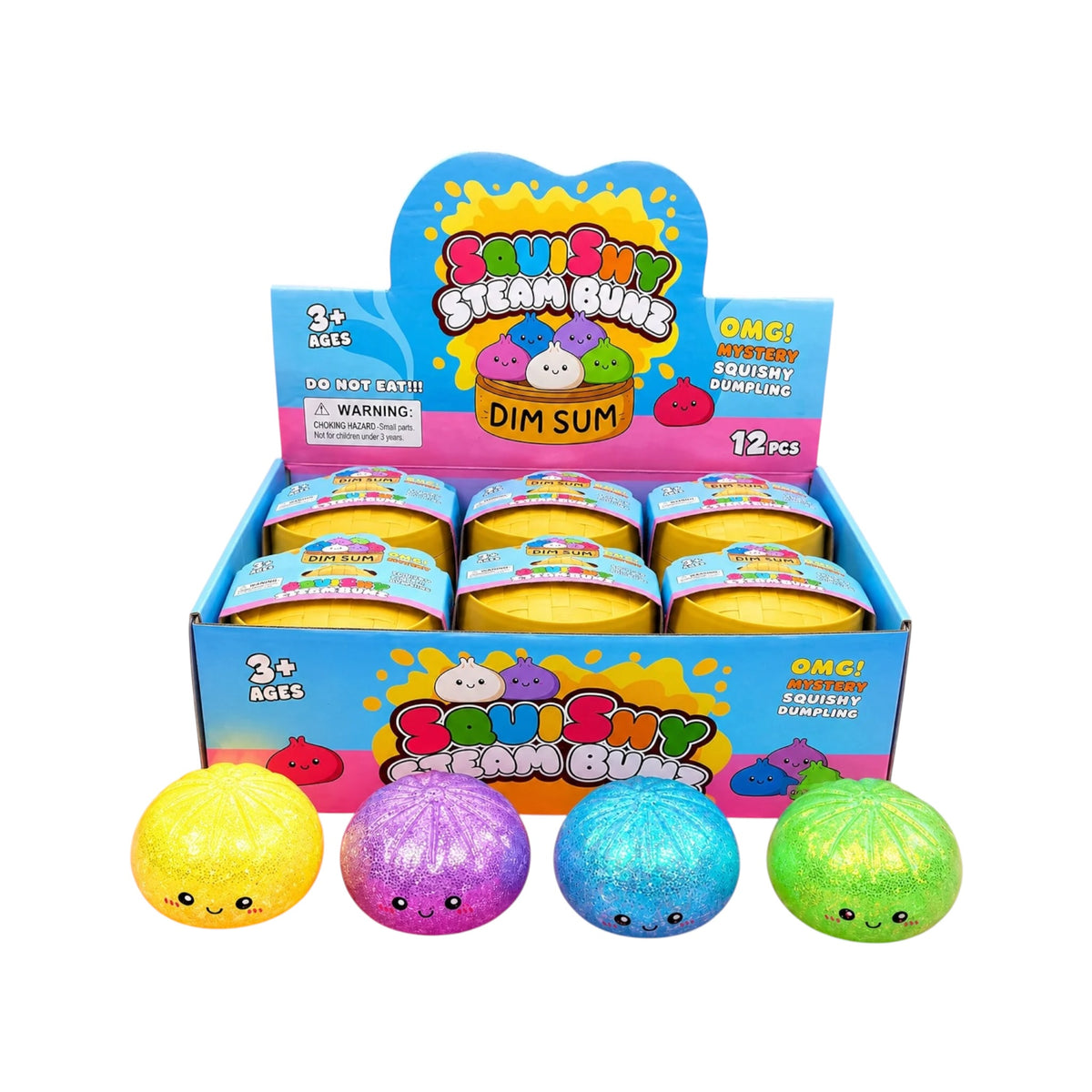 Glitter Squishy Dumpling Toy – Sugar Gel Stress Ball Bao Bun Sensory Squish (Mystery Colour + Rare Gold)