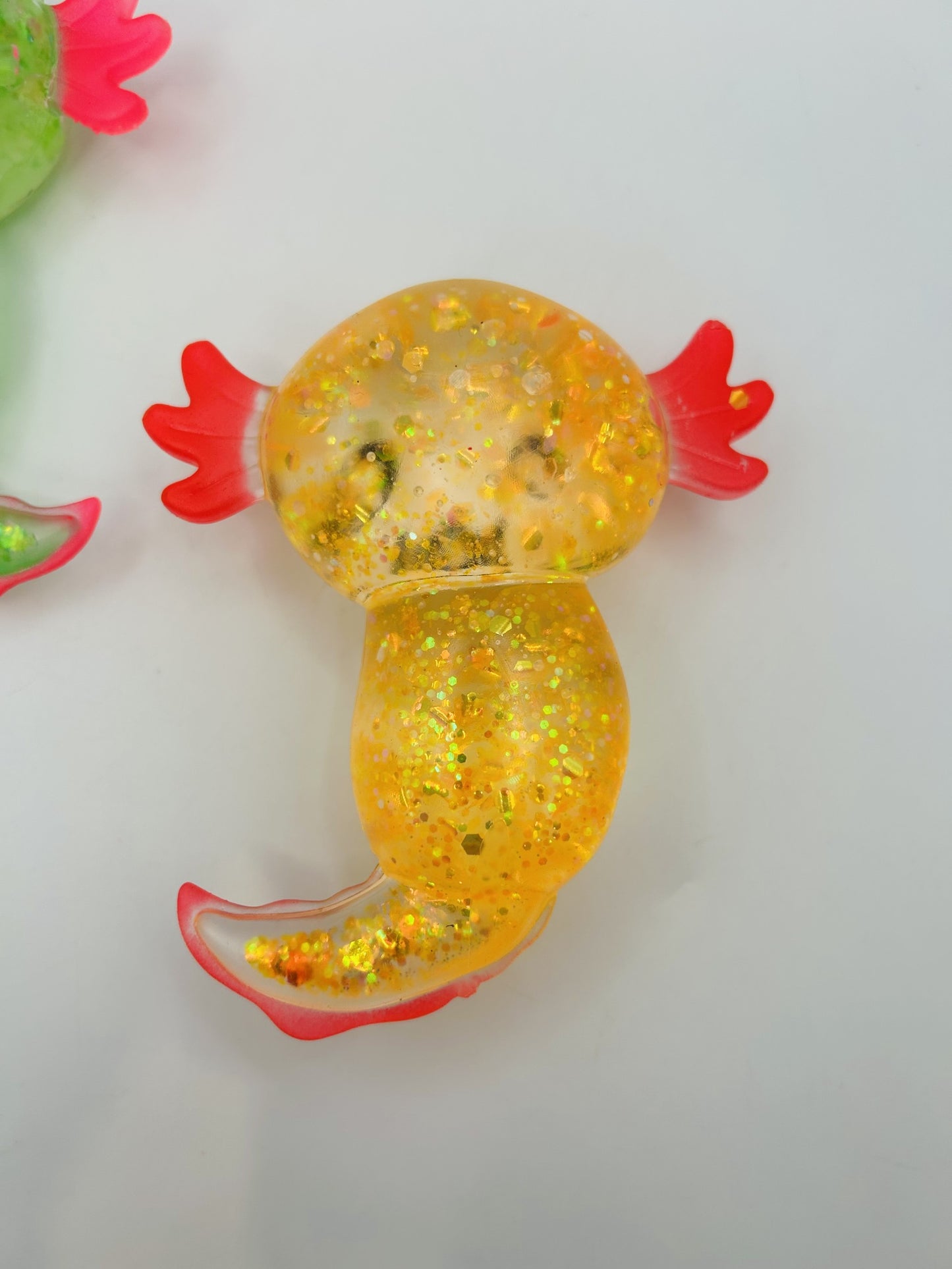 Glitter Axolotl Squishy Sensory Fidget Toy | Sparkly Animal Stress Relief Squish