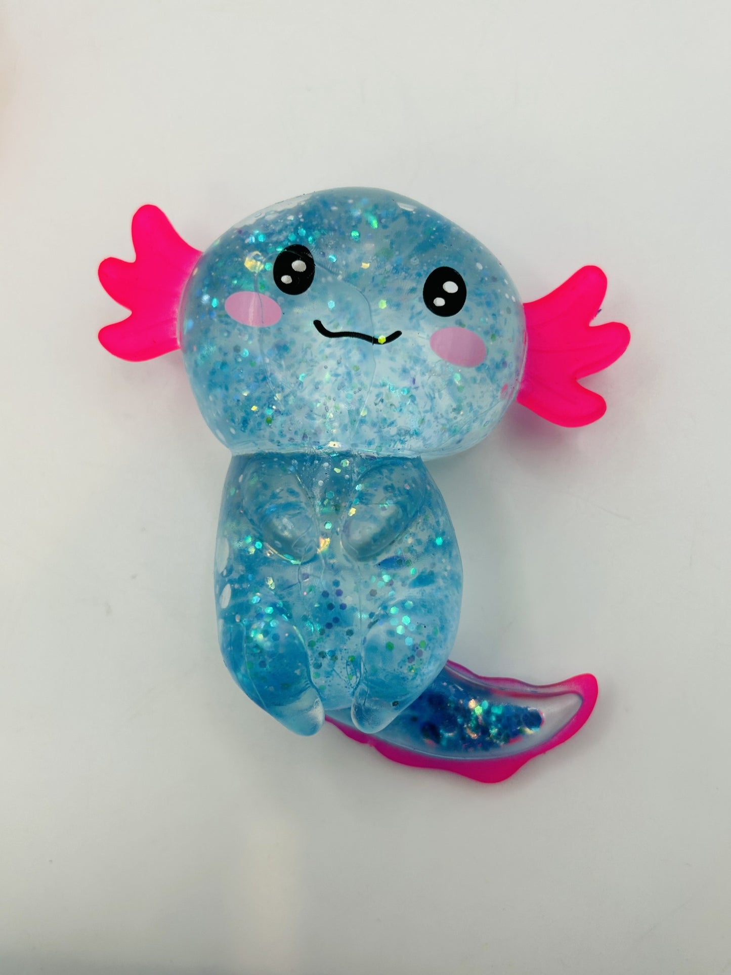 Glitter Axolotl Squishy Sensory Fidget Toy | Sparkly Animal Stress Relief Squish