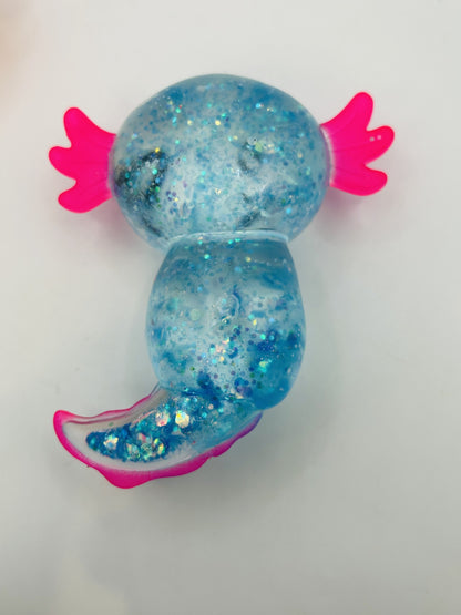 Glitter Axolotl Squishy Sensory Fidget Toy | Sparkly Animal Stress Relief Squish