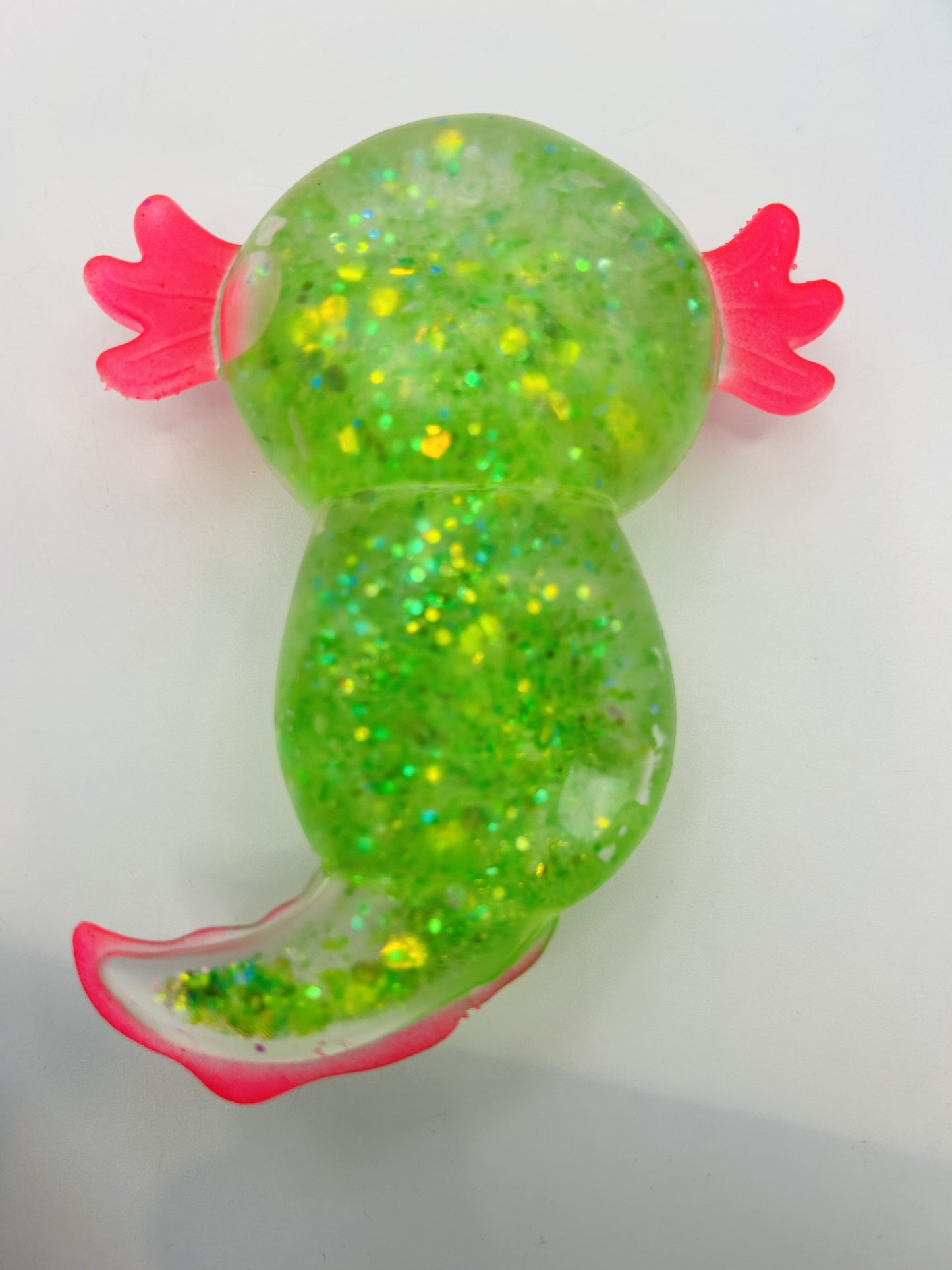 Glitter Axolotl Squishy Sensory Fidget Toy | Sparkly Animal Stress Relief Squish