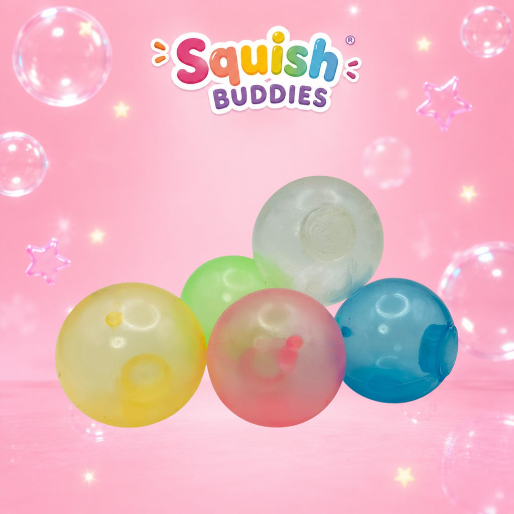 Glow in the Dark Ceiling Sticking Squishy Balls | Sticky Wall & Window Fidget Toy | 4 Pack