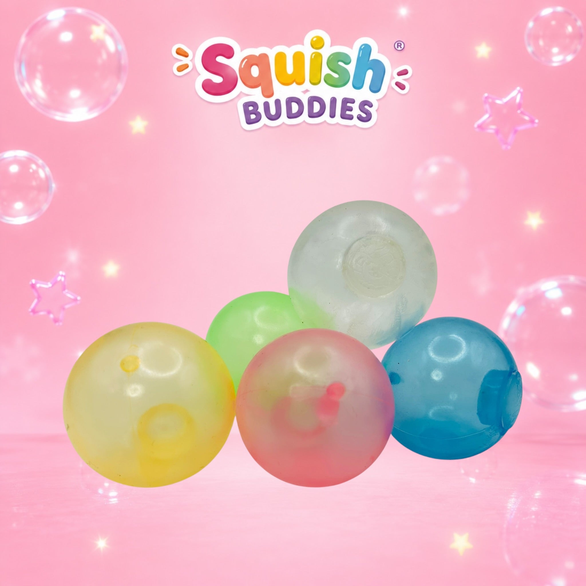 Glow in the Dark Ceiling Sticking Squishy Balls | Sticky Wall & Window Fidget Toy | 4 Pack