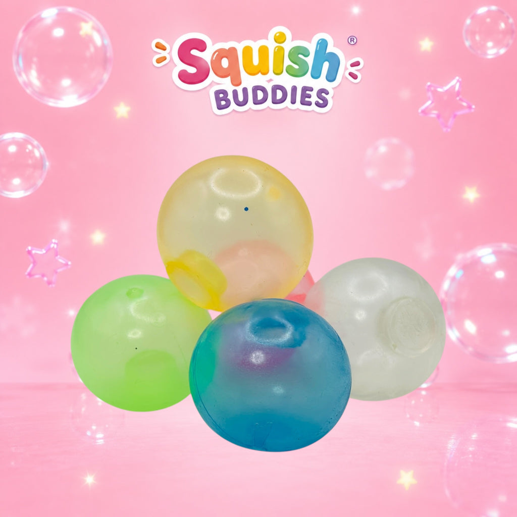 Glow in the Dark Ceiling Sticking Squishy Balls | Sticky Wall & Window Fidget Toy | 4 Pack