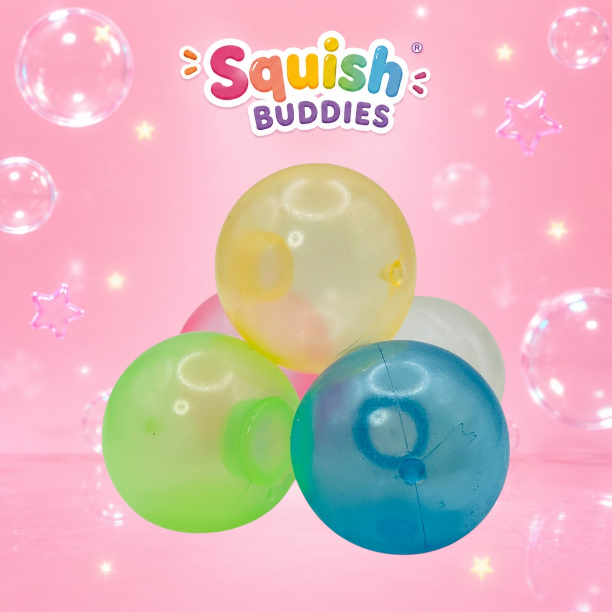 Glow in the Dark Ceiling Sticking Squishy Balls | Sticky Wall & Window Fidget Toy | 4 Pack