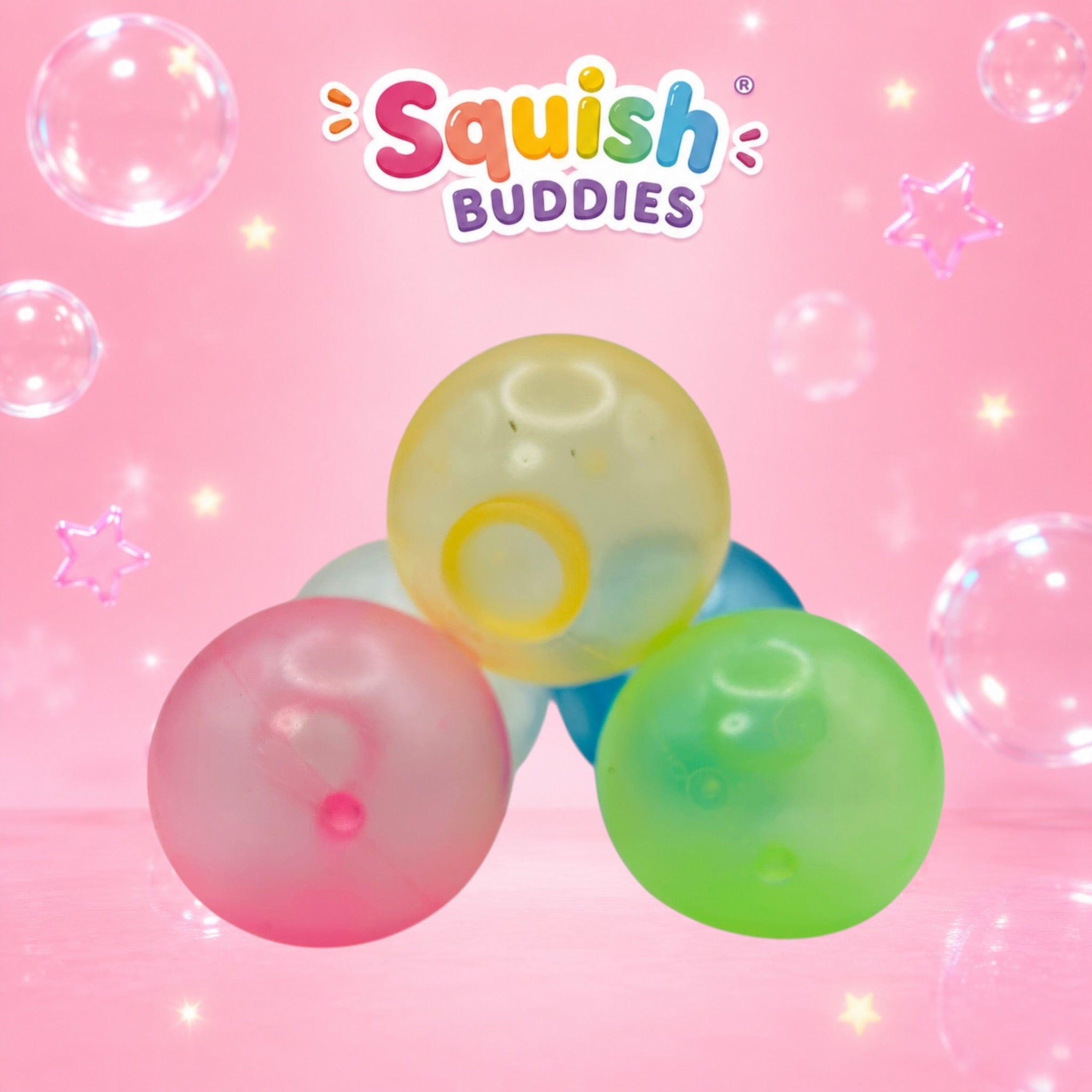 Glow in the Dark Ceiling Sticking Squishy Balls | Sticky Wall & Window Fidget Toy | 4 Pack