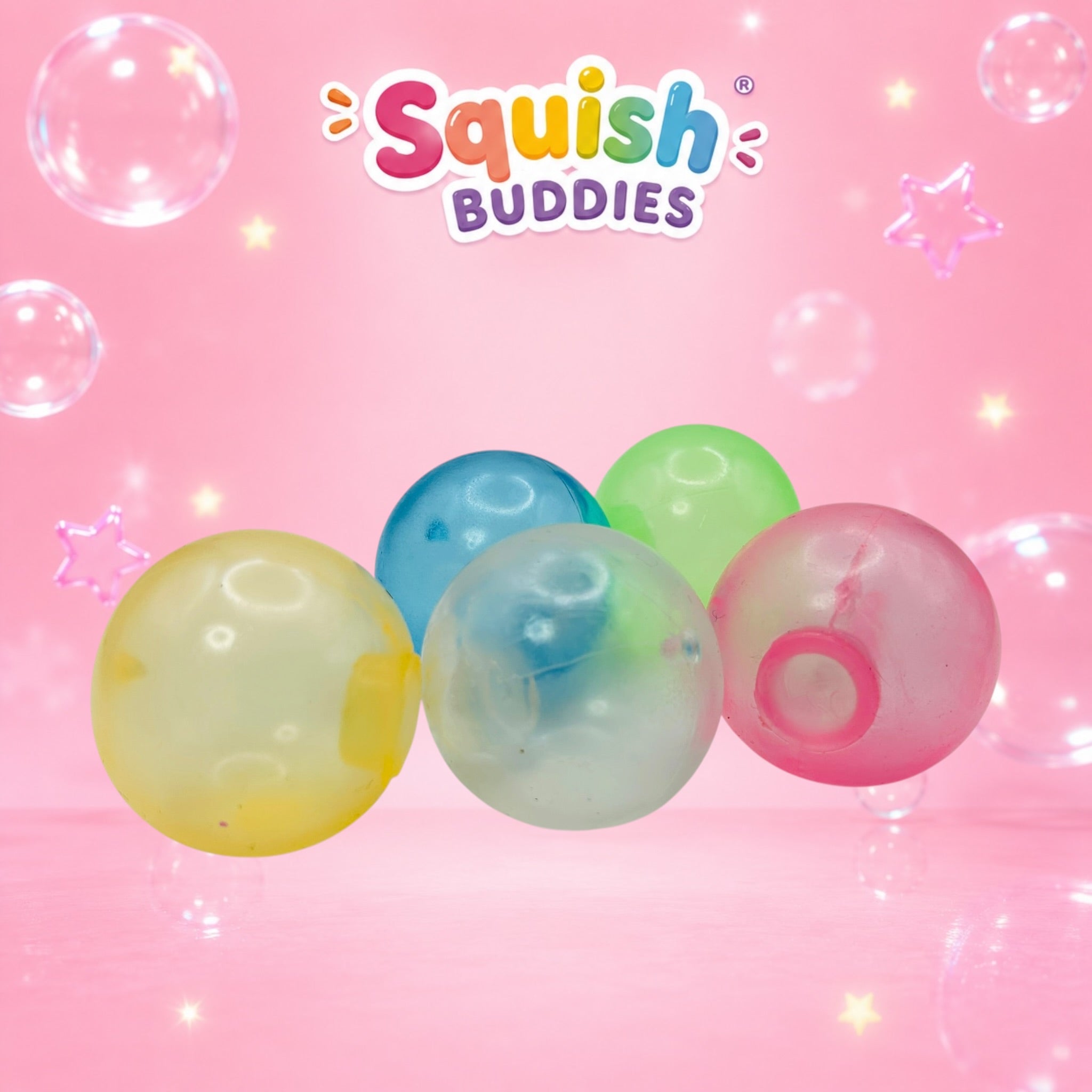Glow in the Dark Ceiling Sticking Squishy Balls | Sticky Wall & Window Fidget Toy | 4 Pack