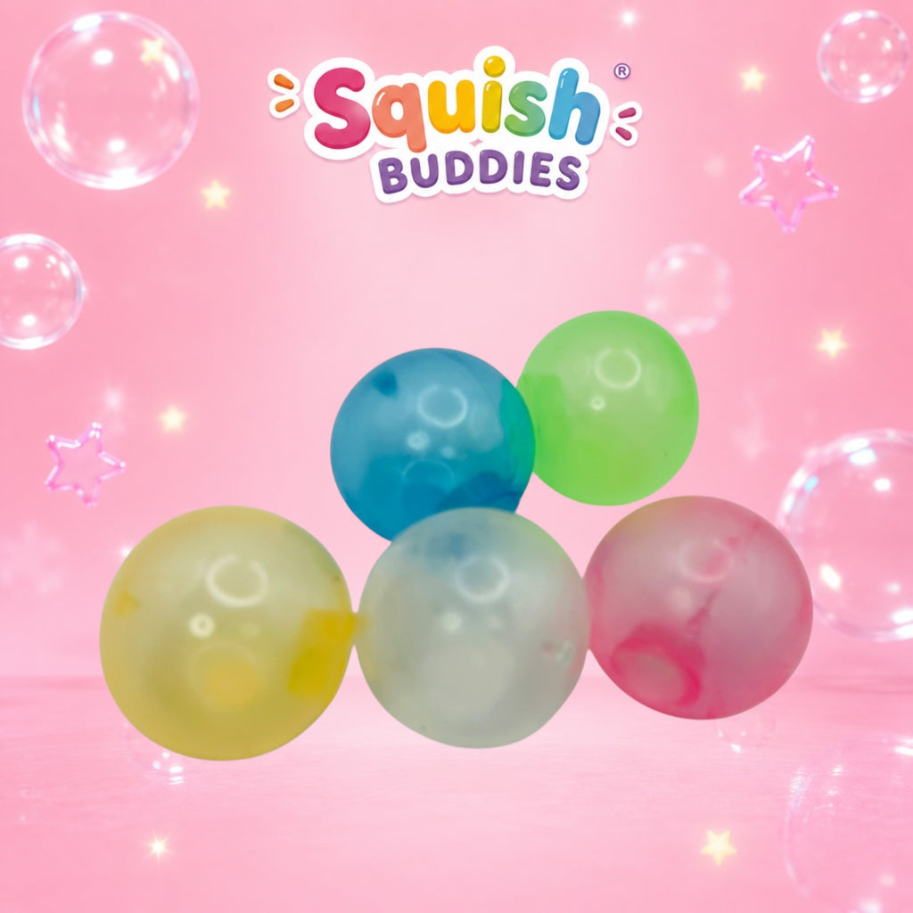Glow in the Dark Ceiling Sticking Squishy Balls | Sticky Wall & Window Fidget Toy | 4 Pack