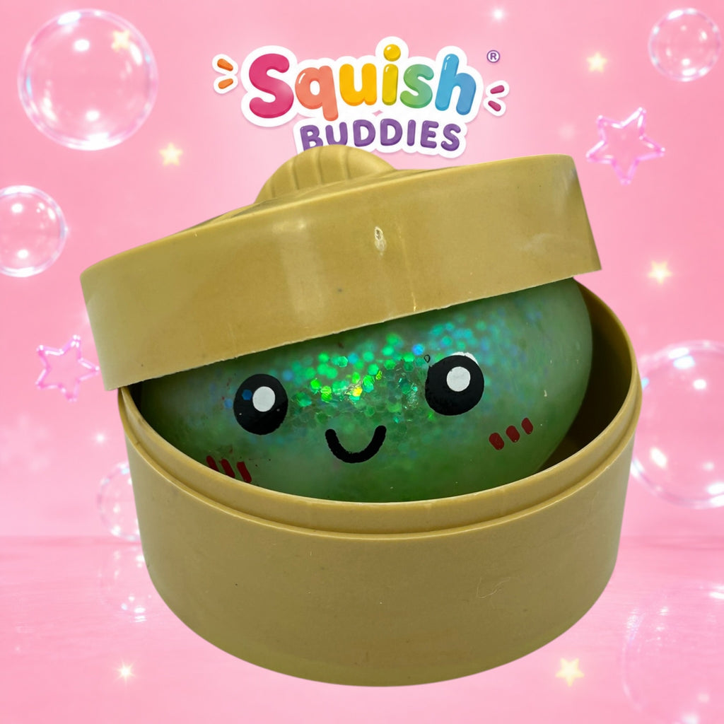 Glitter Mini Squishy Dumpling Toy – Sugar Gel Stress Ball Bao Bun Sensory Squish (Mystery Colour + Rare Gold)