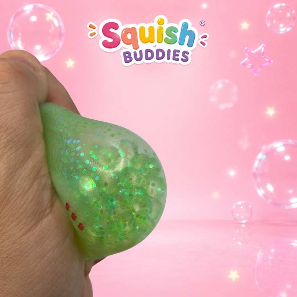 Glitter Mini Squishy Dumpling Toy – Sugar Gel Stress Ball Bao Bun Sensory Squish (Mystery Colour + Rare Gold)
