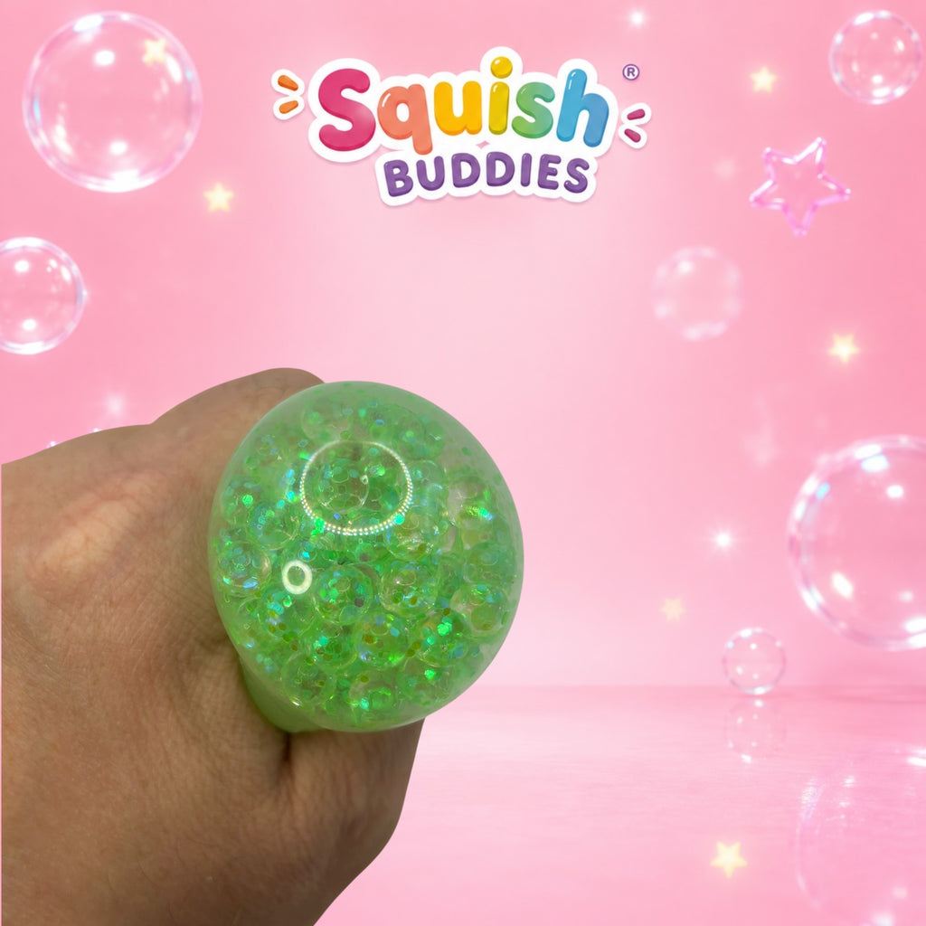 Glitter Mini Squishy Dumpling Toy – Sugar Gel Stress Ball Bao Bun Sensory Squish (Mystery Colour + Rare Gold)