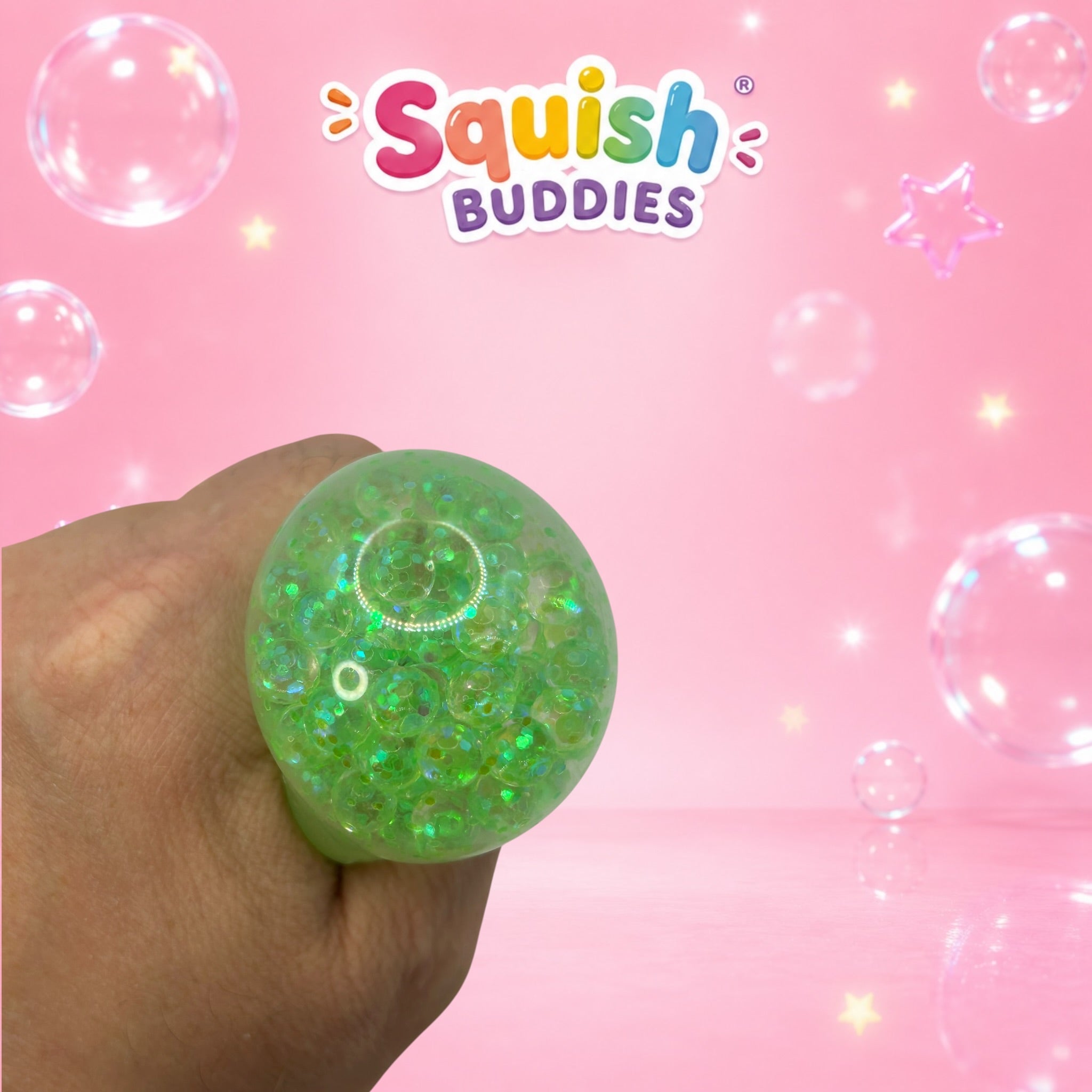 Glitter Mini Squishy Dumpling Toy – Sugar Gel Stress Ball Bao Bun Sensory Squish (Mystery Colour + Rare Gold)
