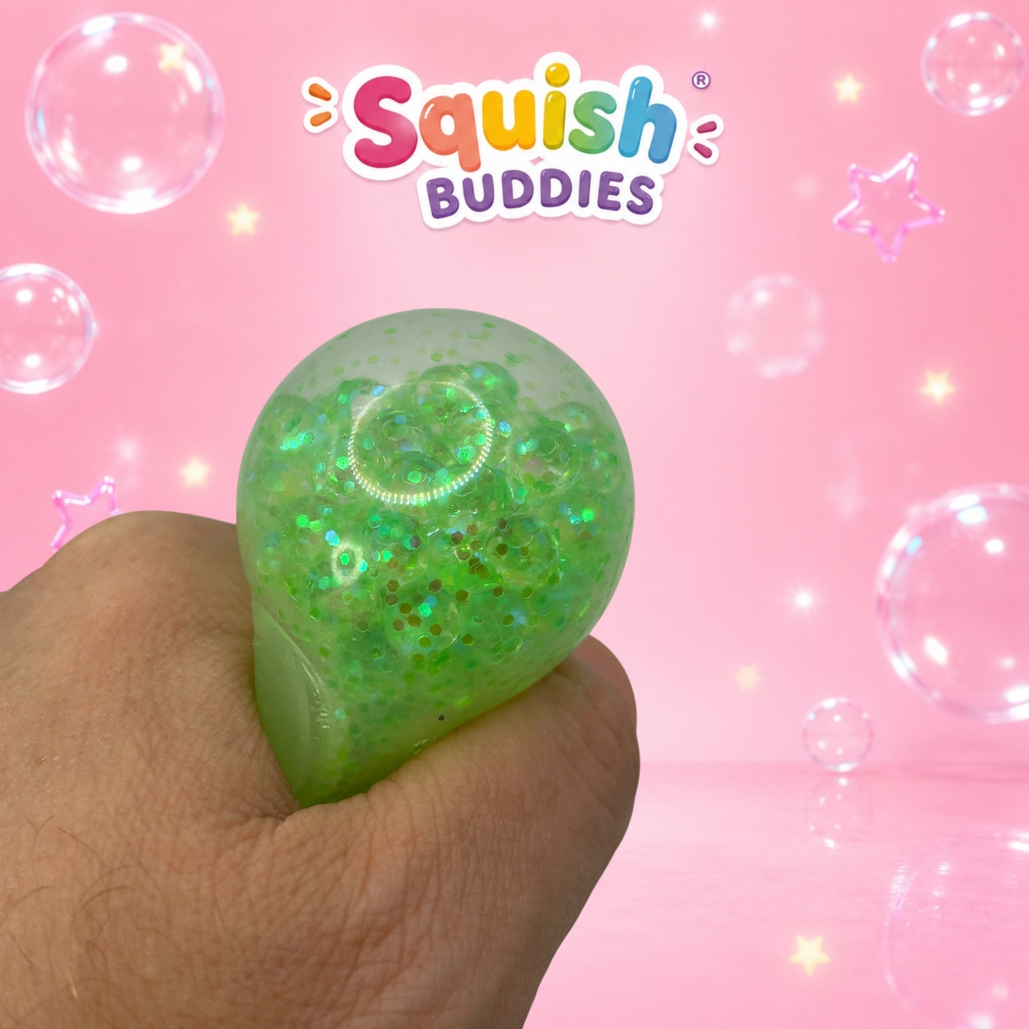 Glitter Mini Squishy Dumpling Toy – Sugar Gel Stress Ball Bao Bun Sensory Squish (Mystery Colour + Rare Gold)