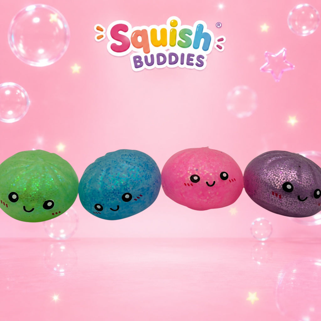 Glitter Mini Squishy Dumpling Toy – Sugar Gel Stress Ball Bao Bun Sensory Squish (Mystery Colour + Rare Gold)