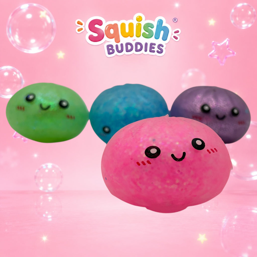 Glitter Mini Squishy Dumpling Toy – Sugar Gel Stress Ball Bao Bun Sensory Squish (Mystery Colour + Rare Gold)