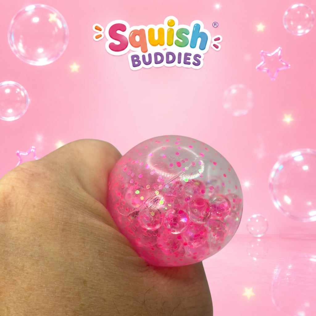 Glitter Mini Squishy Dumpling Toy – Sugar Gel Stress Ball Bao Bun Sensory Squish (Mystery Colour + Rare Gold)