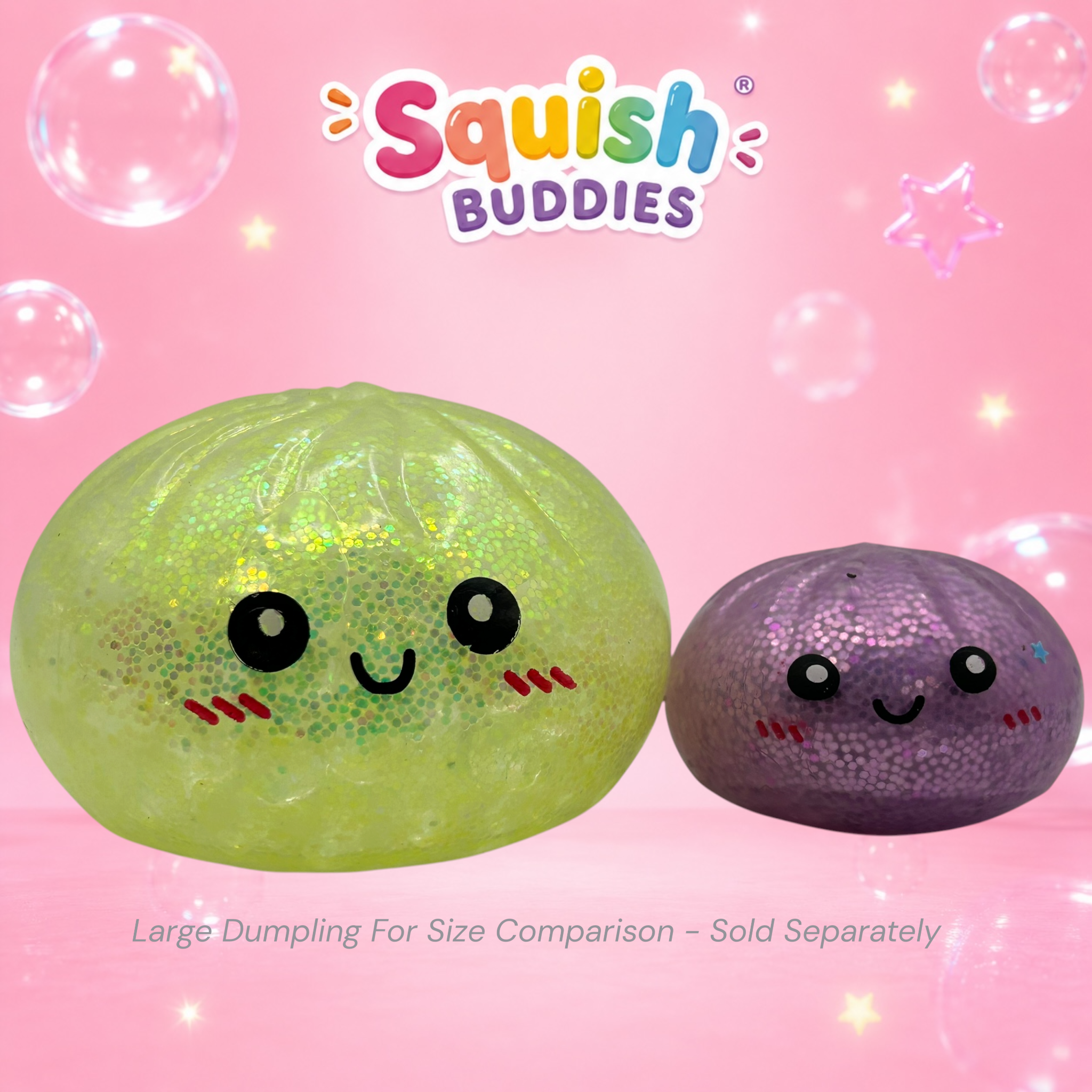 Glitter Mini Squishy Dumpling Toy – Sugar Gel Stress Ball Bao Bun Sensory Squish (Mystery Colour + Rare Gold)