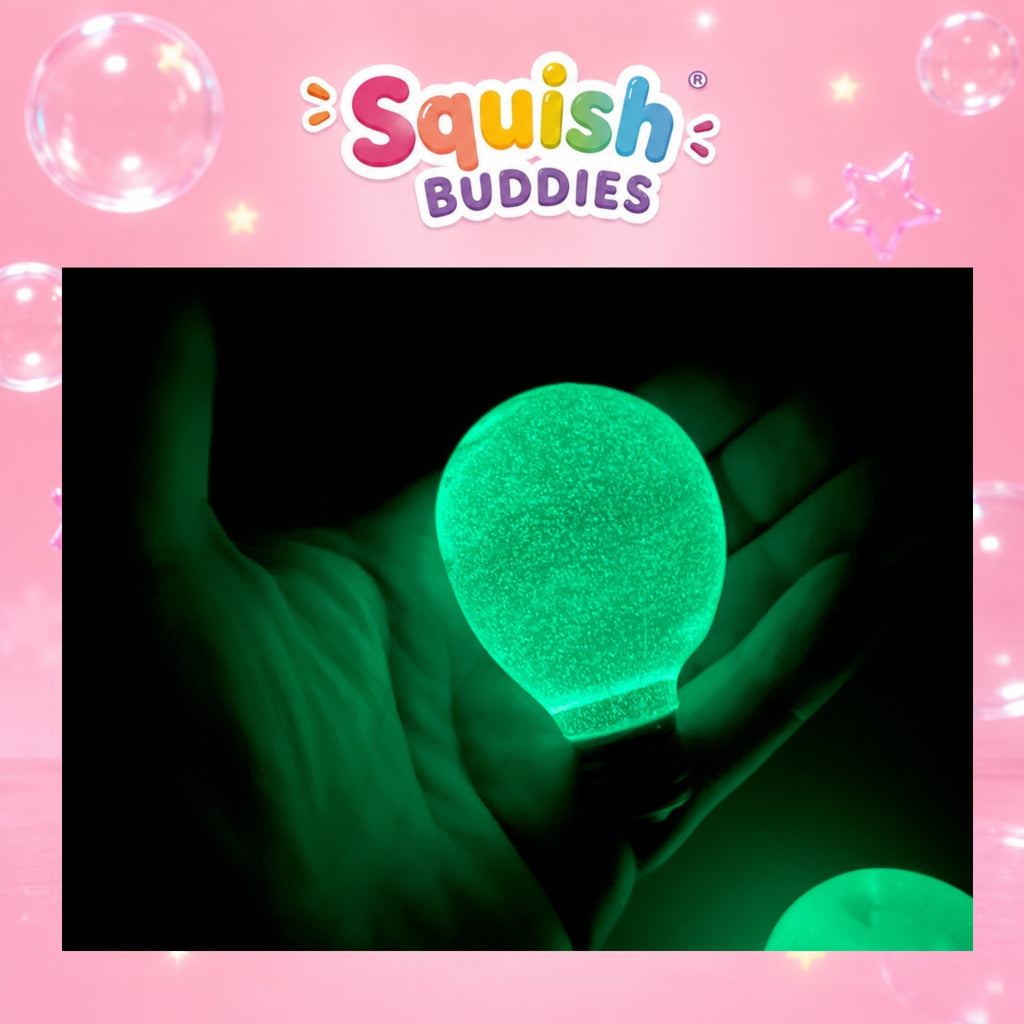 Glow in the Dark Light Bulb Globe Squishy | Maltose Slow Rise Sensory Toy