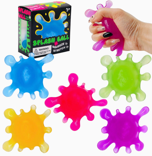 Splatter Ball Squishy Toy – Gel Filled Splat Stress Ball Fidget Sensory Toy (Random Colour)