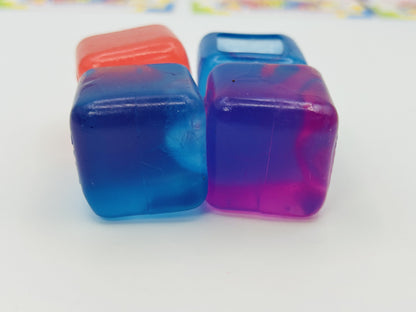 Ice Cube Squishies 4 Pack Sensory Fidget Toy Jelly Squishy Cubes Stress Relief