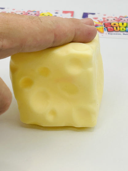 Viral Cheese Squishy Sensory Fidget Toy | Slow Rise Stress Relief Squish Cube
