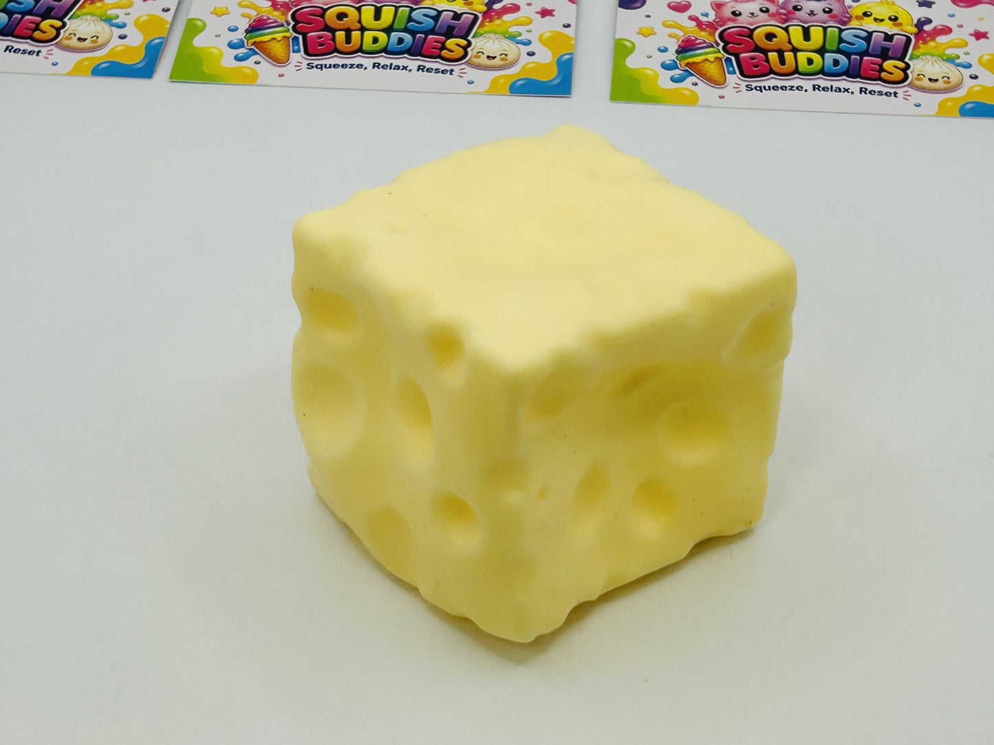 Viral Cheese Squishy Sensory Fidget Toy | Slow Rise Stress Relief Squish Cube