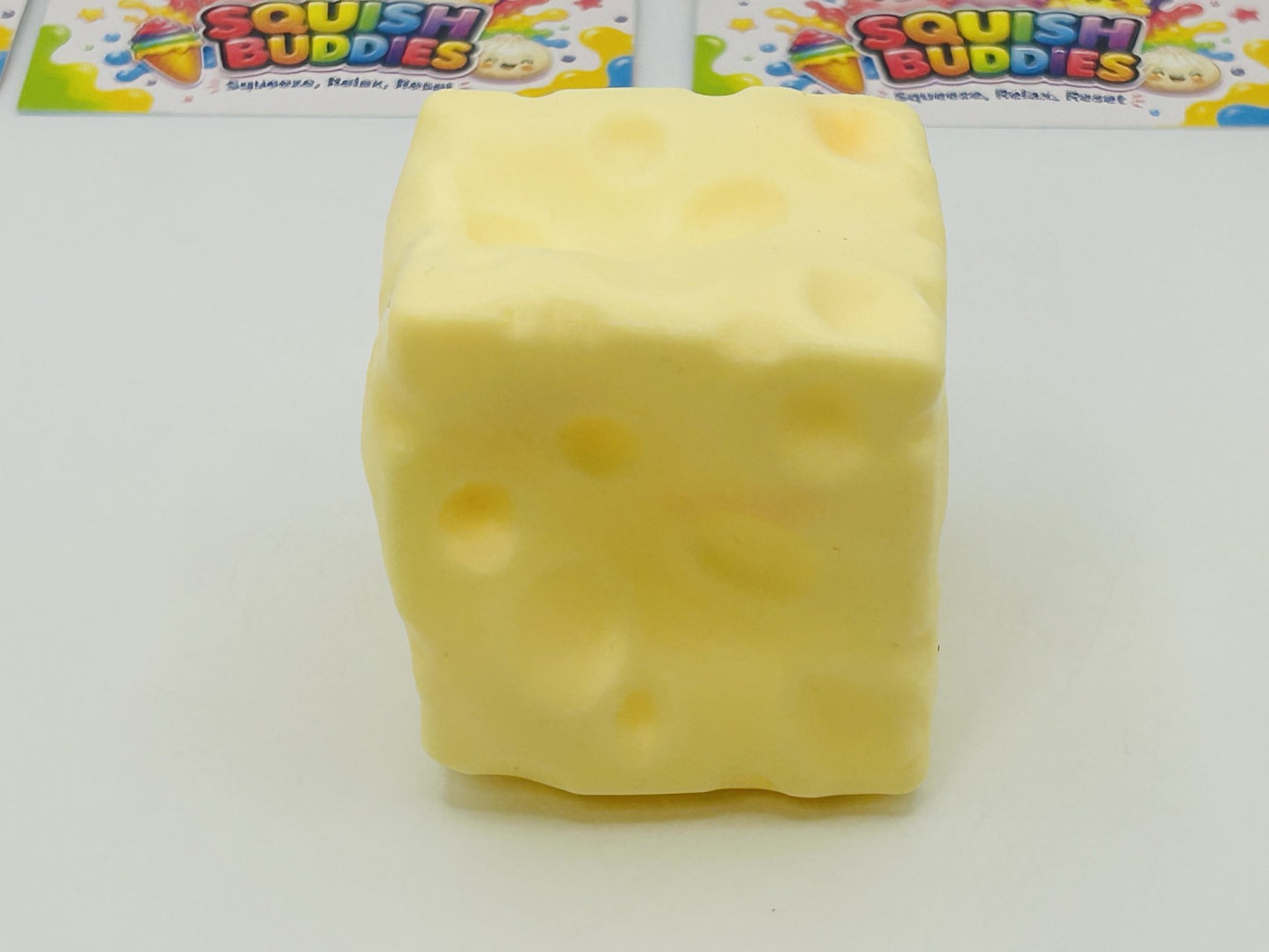 Viral Cheese Squishy Sensory Fidget Toy | Slow Rise Stress Relief Squish Cube